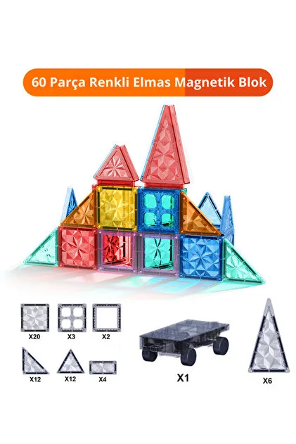 Manyetik Yapı Seti (60 Parça)
